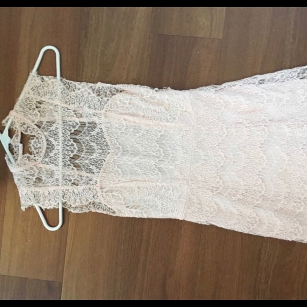 Free People Daydream Lace Light Pink Dress